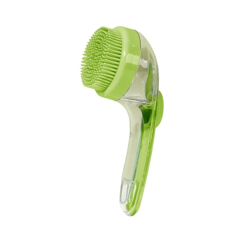 

Pet Bathing Brush Soft Silicone Bristles Massager Shower Bathing Brush with Shampoo Dispenser Dogs Cats Grooming Tool
