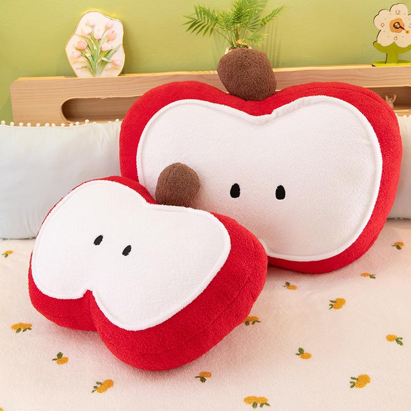 New Ins Style Cute Cartoon Apple Pillow Girl Sleeping Bay Window Tatami Cushion Sofa Waist Protection Pillow