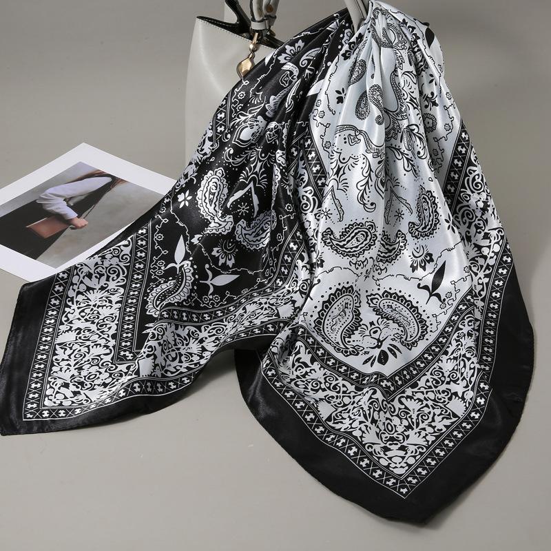 90 Square Scarves, Silk Scarves, Women's New Spring and Summer High-end Sense Versatile, Thin Scarves, Shawls Outside