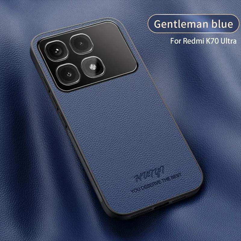 Leather Case for Xiaomi Redmi K70 Ultra K80 Pro Car Magnetic Holder Luxury Silicone Protection Phone Cover Redmi K70E Shell