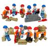 M8123 Construction Workers Urban Engineering Minifigures Children Assemble Small Particle Building Block Toys