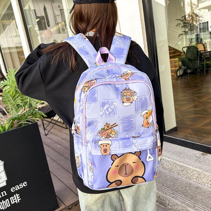 Backpack Printed Capybara Outdoor Large Capacity Travel Bag Student Schoolbag