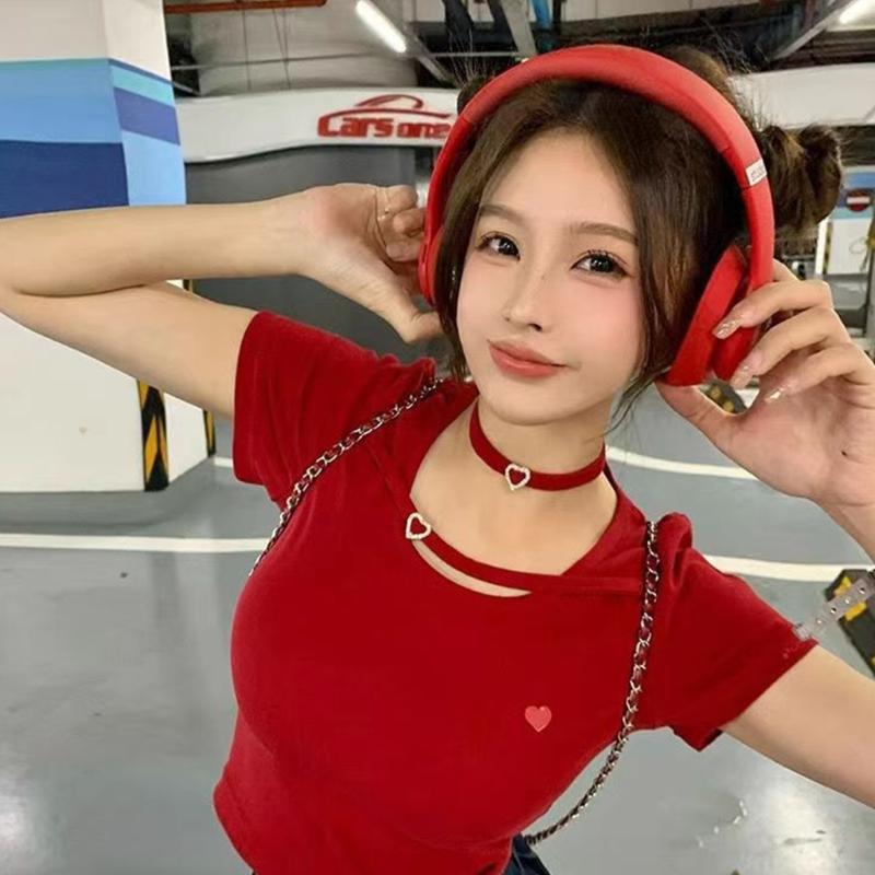 Soft Velvets Heart Choker Aesthetic Neck Jewelry Accessories for Women Girls