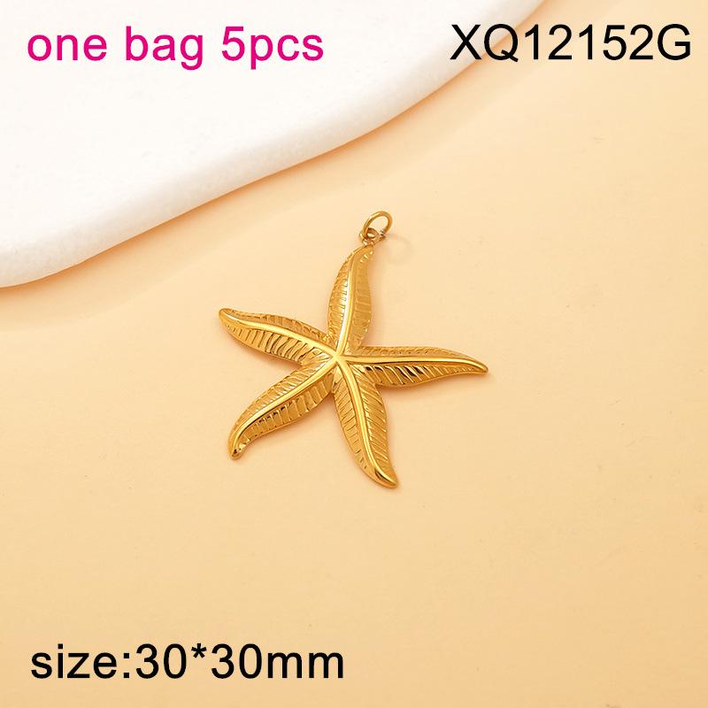 Titanium Steel Starfish & Seashell Ocean Style Pendant for DIY Necklaces & Bracelets