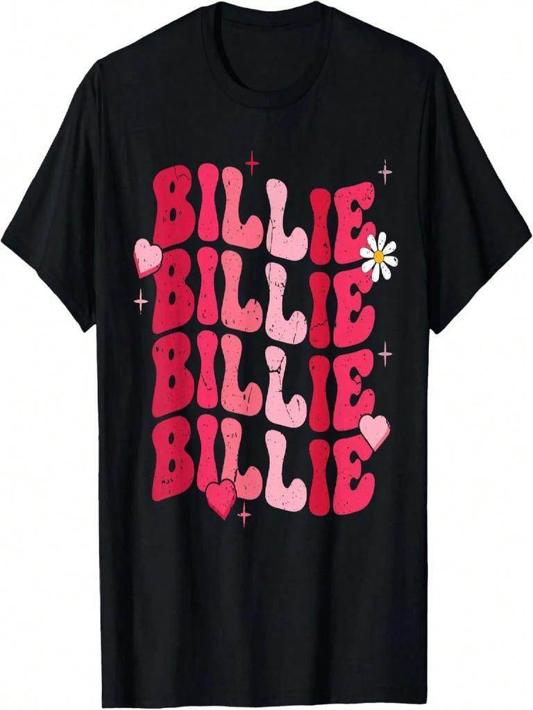 Vintage Billie Personalisierter Name Ich Liebe Billie Groovy T-Shirt