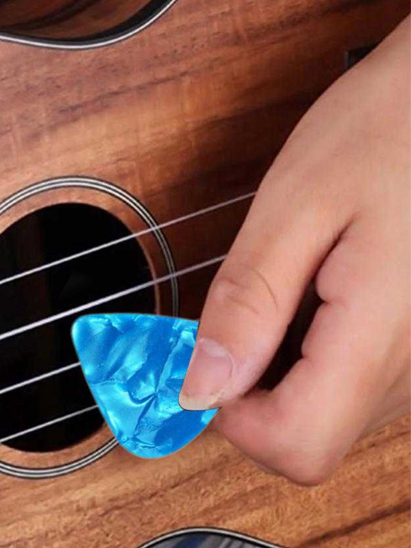 10pcs Guitar Picks with Pick Holder Portable Finger Picks 0.46mm Bass Picks Acoustic Music Picks Plectrum for Guitar Accessories