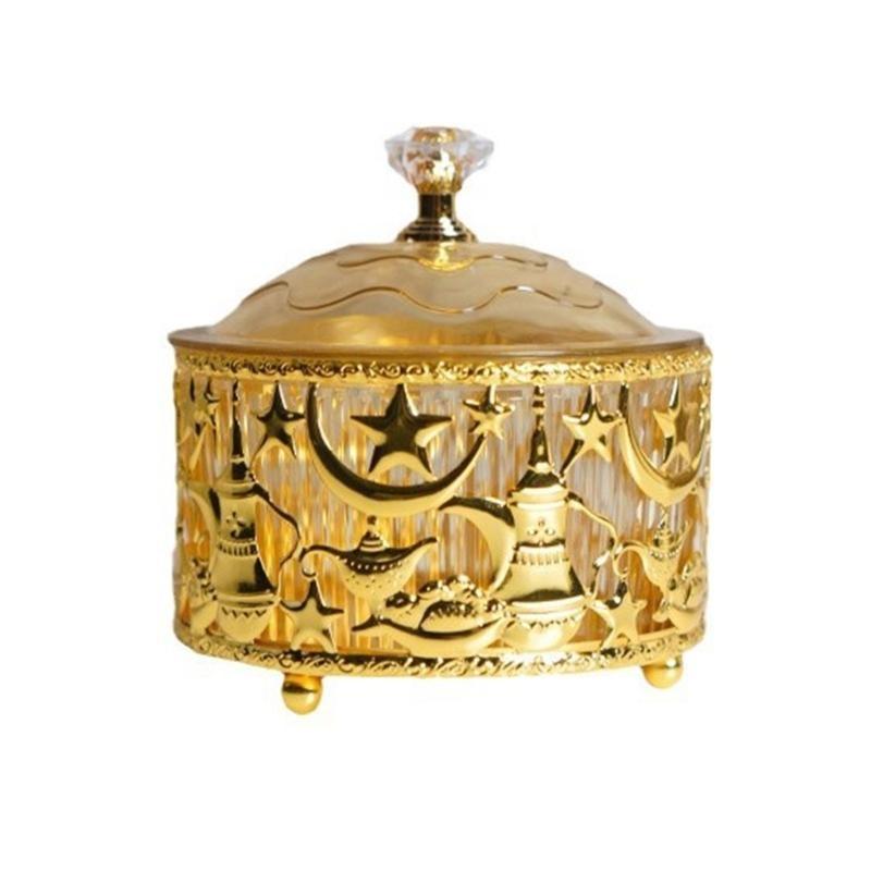 

Candy Tray Eid Festival Theme Display Plate Candy Serving Tray Metal Texture