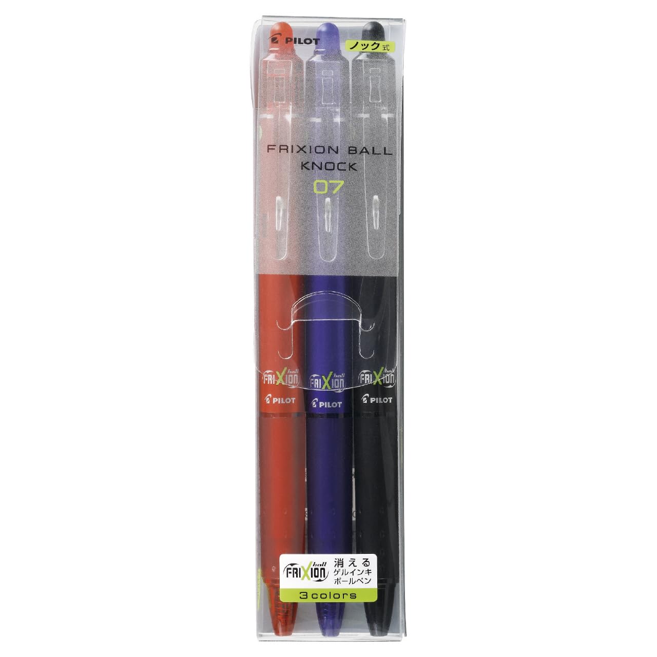 

Pilot Erasable Ballpoint Pen Frixion Ball Knock 3 Colors 0.7 LFBK-69F-3C