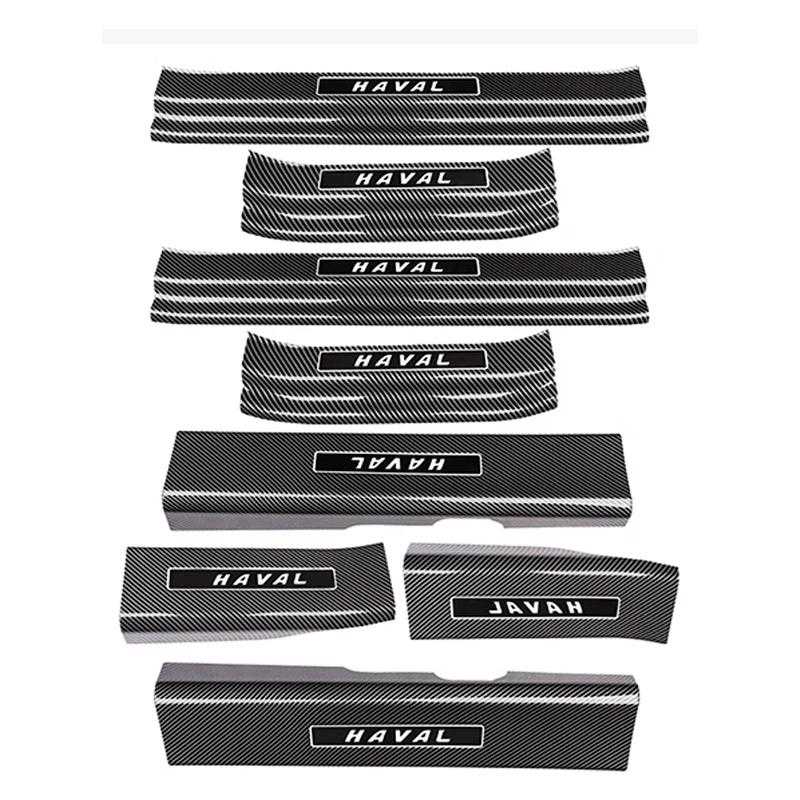 For Haval H3 2024 2025 Carbon Fiber Car Doorsill Stickers Protect Film Threshold Bumper Strips Scuff Plate Decals Accessories