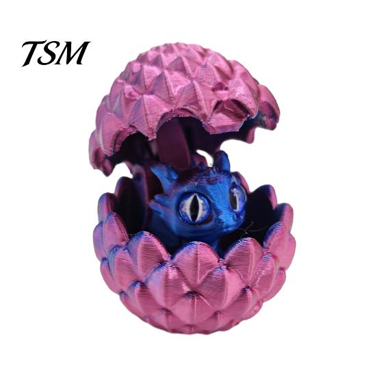 Home Decor Dragon Egg 3D Printed Ornament Vibrant Color Small Size Stress Relief Fidget Toy Adorable Cartoon Statue Sculpture