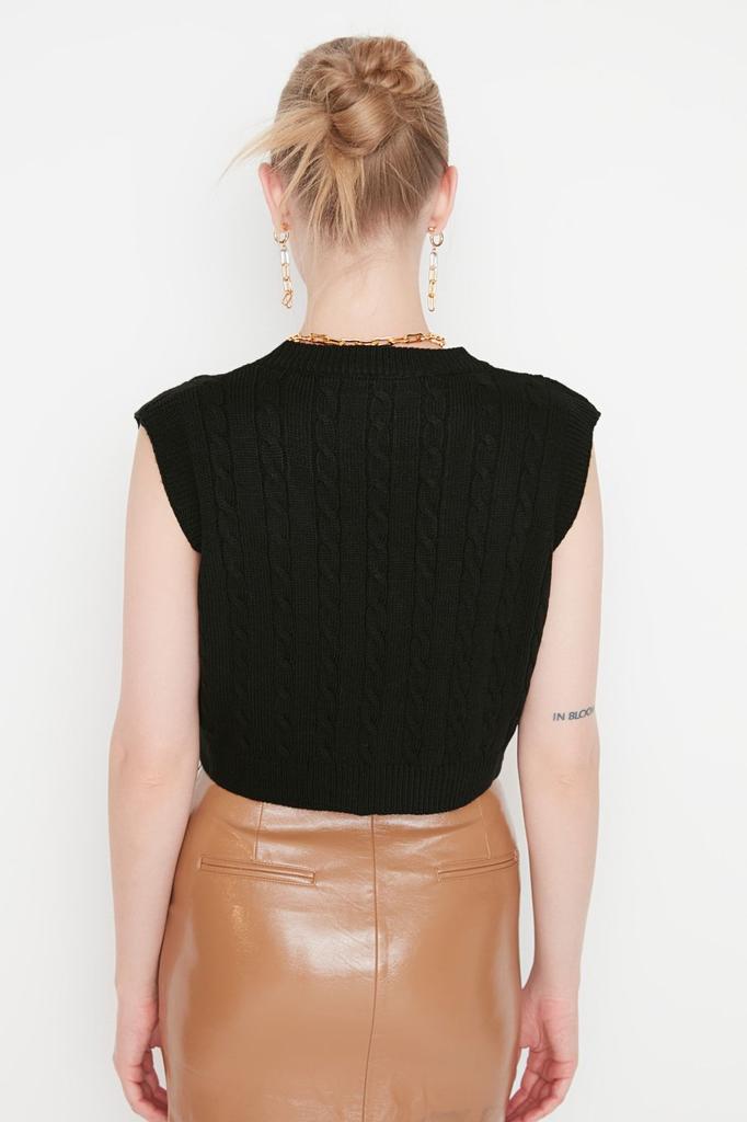 Women's Fashion Stylish Sweater Stone Crop V-Neck Knitwear Sweater