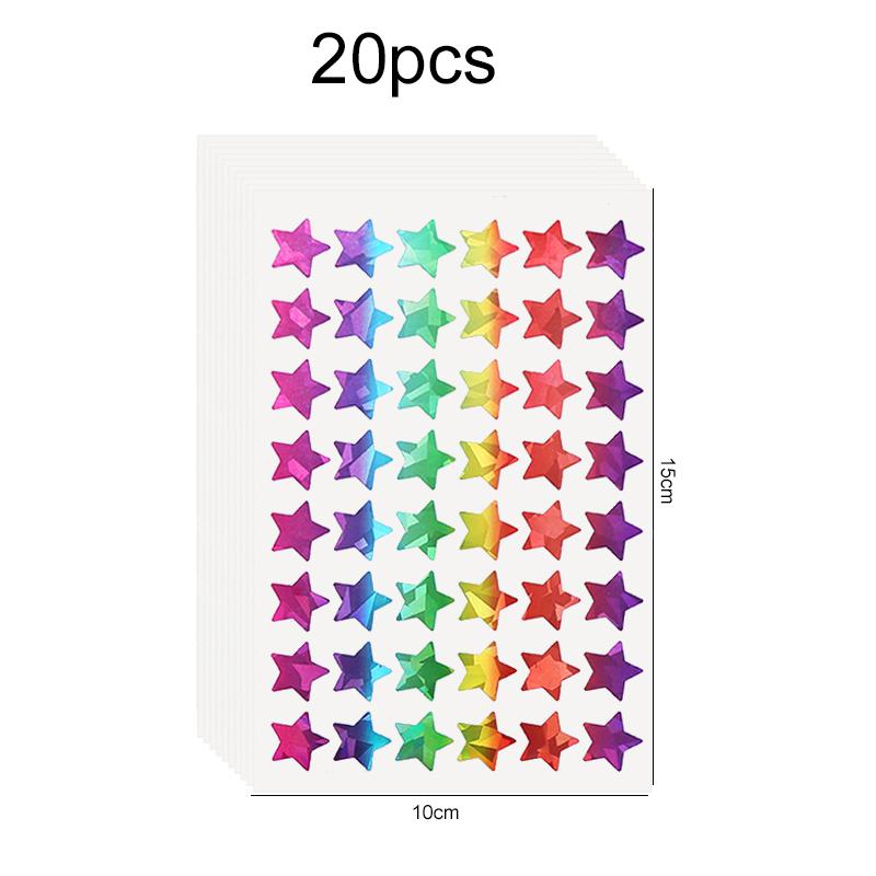 10~50sheets Scrapbook Stickers with Stars Hearts Circles Dazzling Colors for DIY Crafts Journaling Memory Book Decoration TMZ