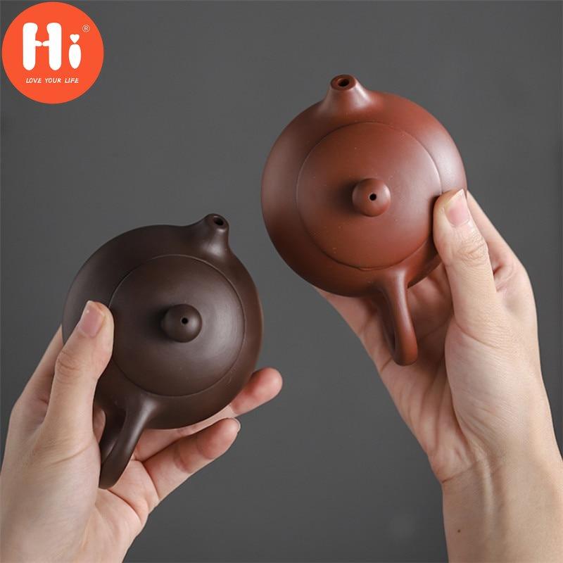 Hi Purple Clay Teacups Ceramic Portable Tea Set Including 1 Pot + 1 Tea Caddy + 4 Cups Teapot Outdoor Travel Kung Fu Gaiwan Gifts
