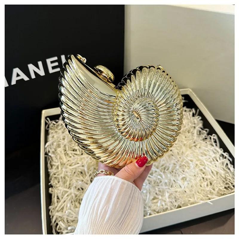 Design Sense of Conch Bag for Women  Acrylic Bag  Diagonal Chain  Cross Bag Shaped  New