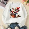 Kids Crewneck Sweatshirt, Santa Claus Chimney Christmas Gift Red Print,Casual Sportswear for Spring & Autumn