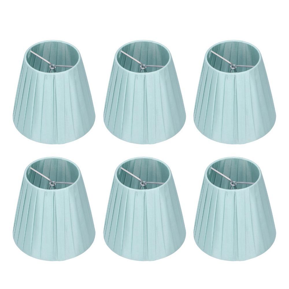 

6PCS Fabric Cloth Lampshade Clip On Design Chandelier Lampshade Wall Lamp Shade Floor Pendant Light зелений
