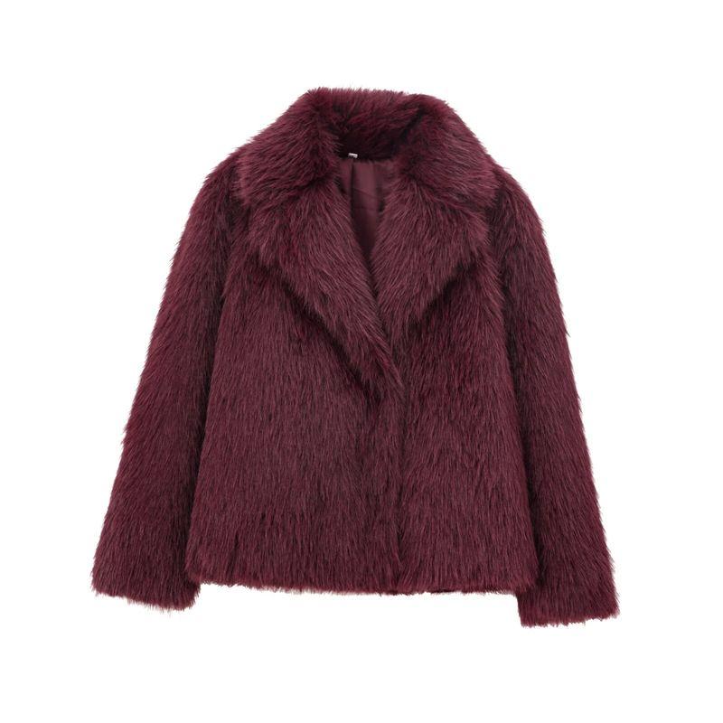 Za Autumn and Winter New Arrivals Women's Clothing Zr European and American Style Fashionable Simple Versatile Long-Sleeved Faux Fur Coat 4360246