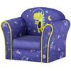 Kids Armchair with Planet Dinosaurs Design, Wooden Frame, for Bedroom, Playroom, Kids Room - Blue