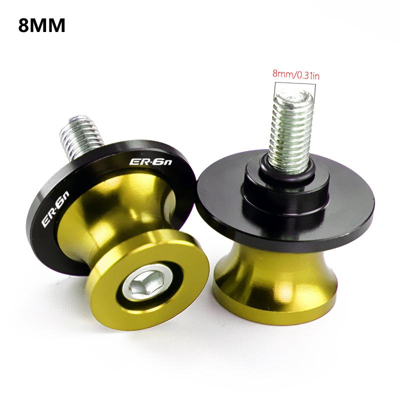 Für Kawasaki ER6N ER 6N ER-6N 2006-2016 2013 2014 2015 Motorradzubehör CNC M6/M8/M10 Schwingarmspulen Schieber Ständerschrauben