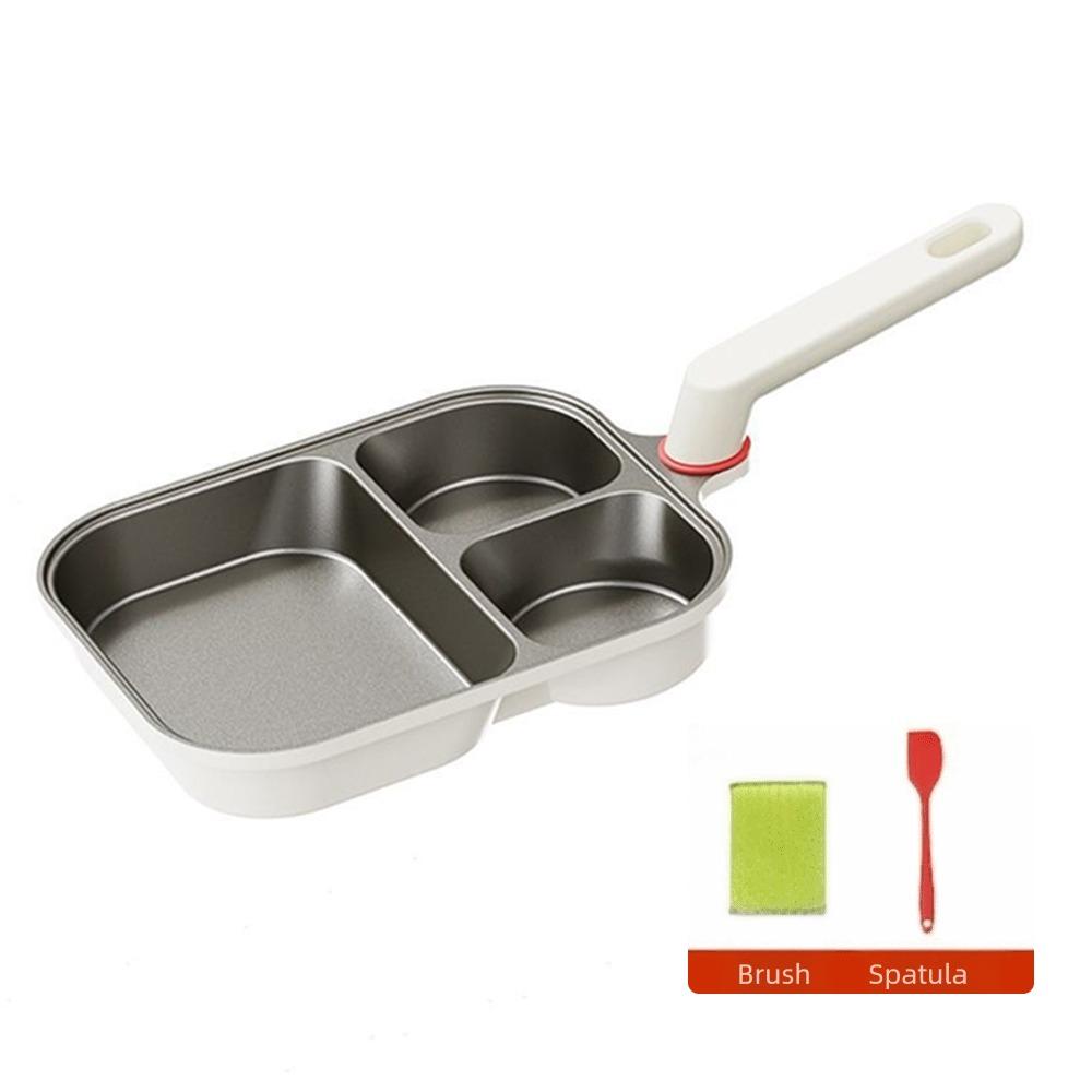 3 Cups Non-Stick Egg Pan Egg Frying Pan Round Egg Mold Breakfast Frying Pan Thickened Flat Bottom Cooker Induction Cooker