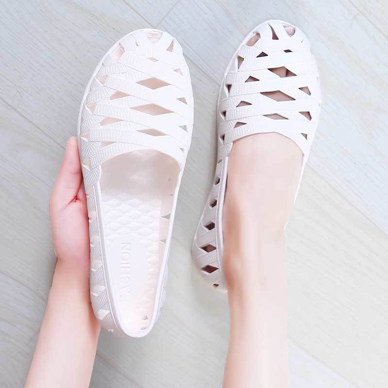 Fashion White Summer Shoes Women Sandals Flops Fashion Rome Slip-On Sandals Soft Womens Closed Toe Sandals Causal Shoes Woman Loafers