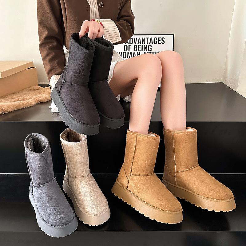 Women's Woven Lightweight Comfortable Cold Warm Padded Snow Boots Non-slip Wear Outdoor Casual Sneakers Cotton Boots