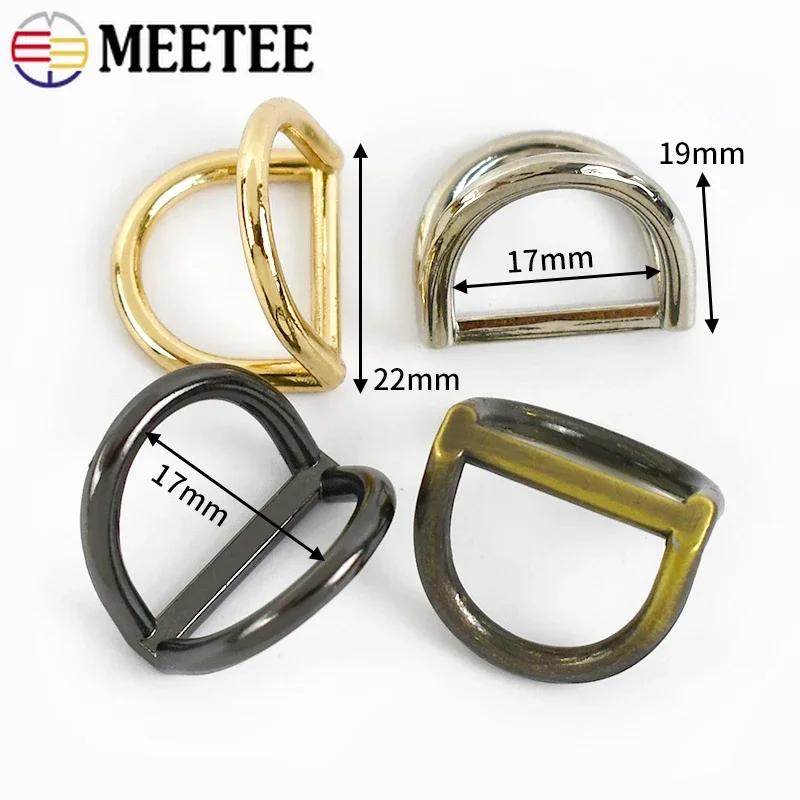 Meetee 5/10/20Pcs 19mm Metal D Ring Buckles Bag Side Clip for Strap Chain Connector Clasp Leather Crafts Hardware Accessories