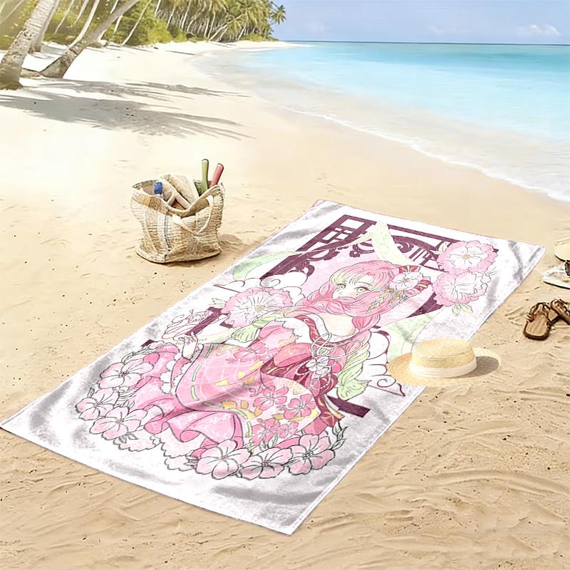 Demon Slayer Print Beach Towel, Large Soft Quick Dry Towel for Beach Camping Swimming