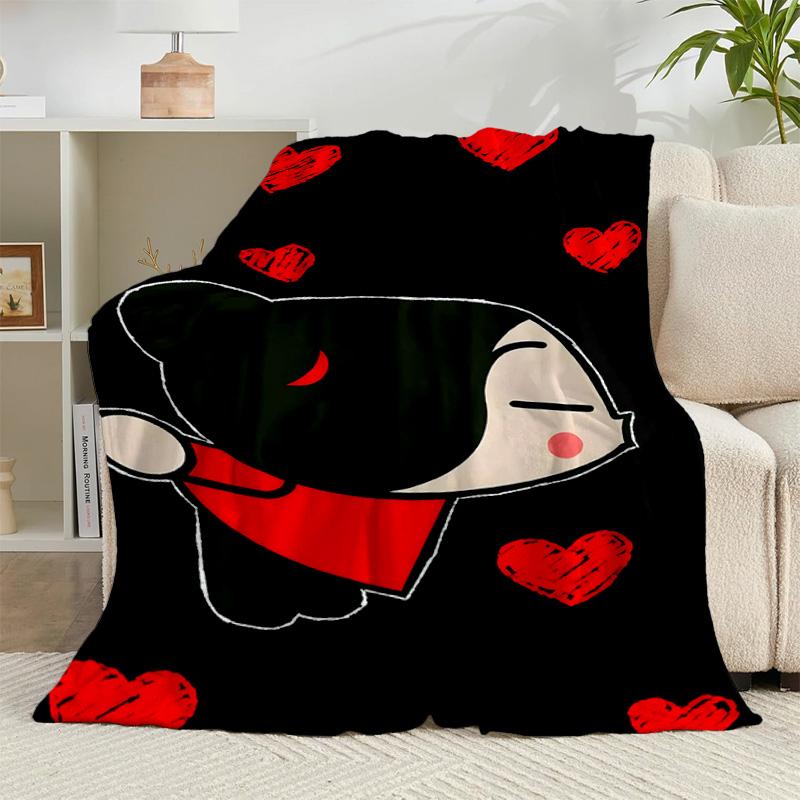 1PC Heartfelt Love cute doll Flannel Blanket Gift, Suitable for Both Men And Women, Soft Ideal for Beds And Sofa, Birthday Or Christmas Gift
