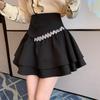 Streamer Diamond Skirt Women's Fashion High Waist Waist French Cover Belly Short A-line Skirt