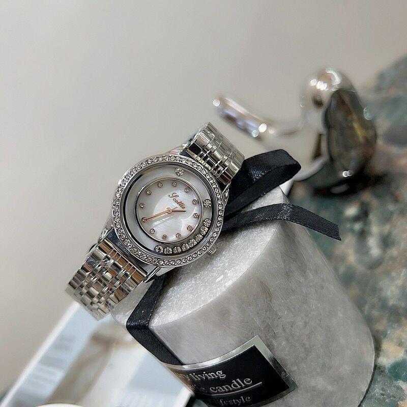 Personalized Leather Strap Watch Happy Diamond Ladies Watch Steel Strap Rose Gold Watch Femininity