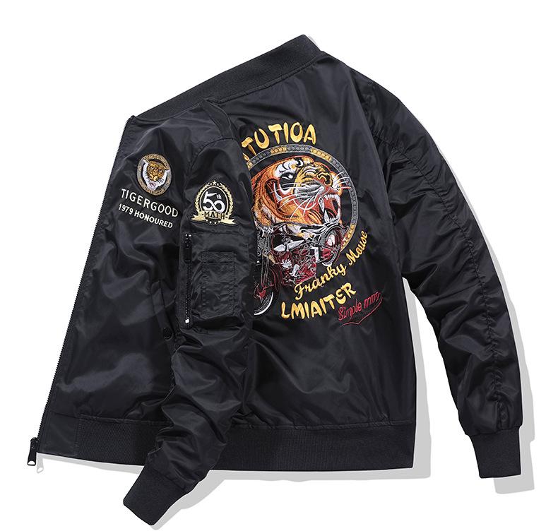 Men's MA1 Air Force Flight Jacket: Spring/Autumn Baseball Collar Workwear Coat