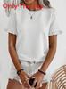 Elegant Spring Summer Womens T Shirt With Ruffle Sleeve Made From Polyester For Office Wear
