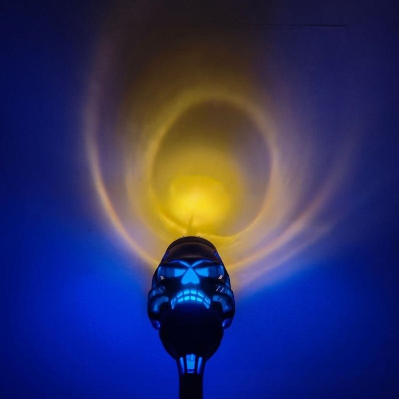 Solar Halloween Skull Lights Flickering Flame Torch Lights Waterproof LED Outdoor Decor for Patio Yard Path Landscape Lighting