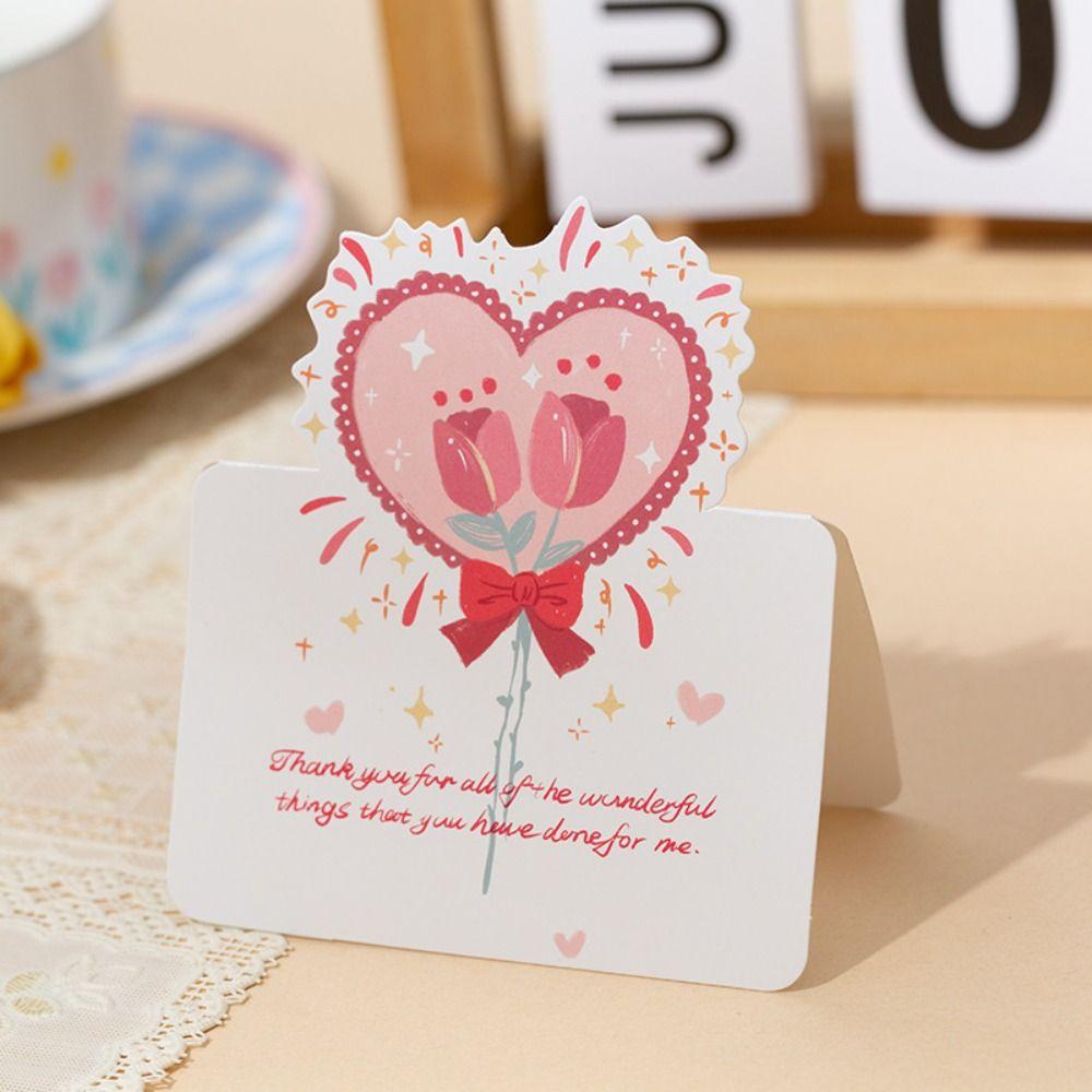 10pcs Handwriting Message Card Bouquet Series Greeting Card Exquisite   Happy Birthday