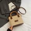 Gewebte Stroh-Eimer-Tasche Damen neue Mode Umhängetasche tragbare kleine Tasche