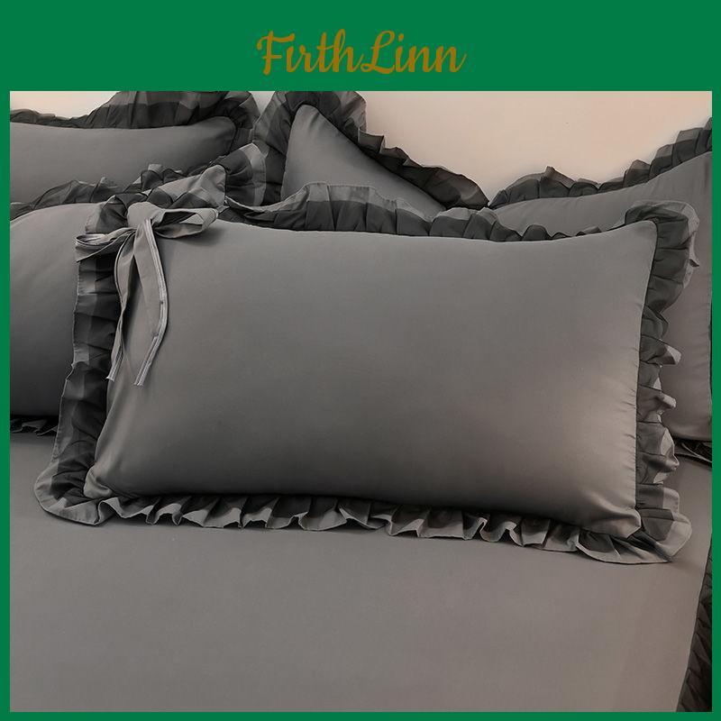 Of Lace Pillowcase Version Korean Bowknot A Pair Of Skinfriendly Brushed Pillowcases Fashion Solid Color Pillowcase Inner Liner Cover