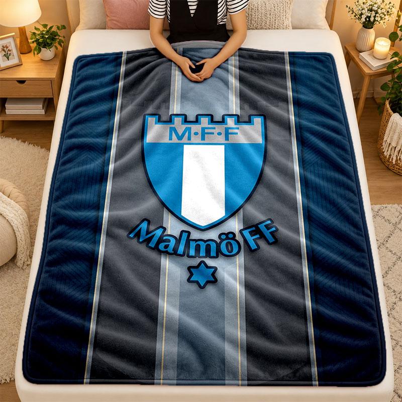 Flannel BlanketMalmö FF Warm Soft Throw Blanket for Indoor Sofa Bed Living Room Use