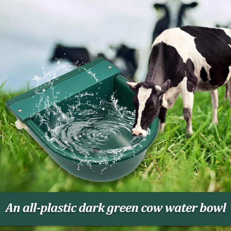 1pc Automatic Livestock Cattle Goat Sheep Water Drinker Bowl With Drain Hole Float Valve Water Trough Bowl Livestock Suppliers colore verde scuro