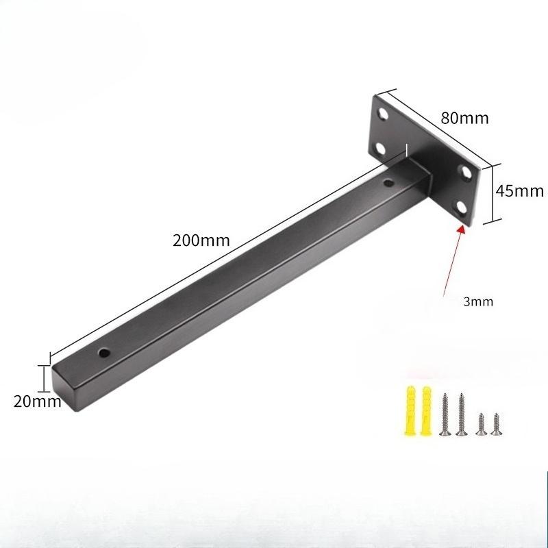 1 PC Floating Shelf Brackets Heavy Duty, Square Shelving Brackets, Metal Floating Shelf Supports, Black Wall Mount Brackets