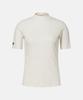 DESCENTE Women'S Ribbed Mock Neck Sleeve T-Shirt Ivory Sr122Pts11