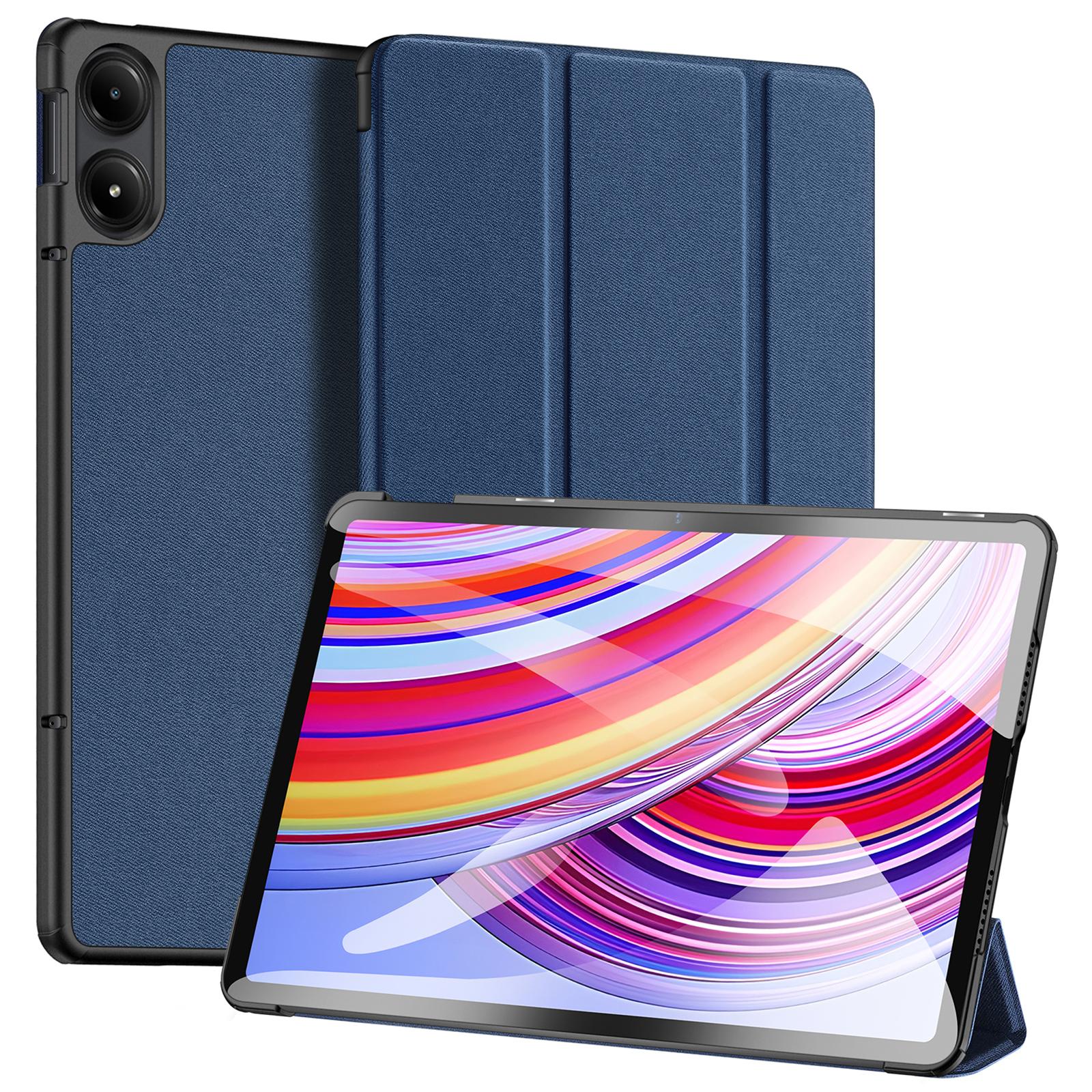 

DUX DUCIS Серия Domo для Xiaomi Redmi Pad Pro/Pad Pro 5G/Poco Pad 4G/Poco Pad 5G Кожаный чехол Тройная подставка с держателем для карандаша Blue