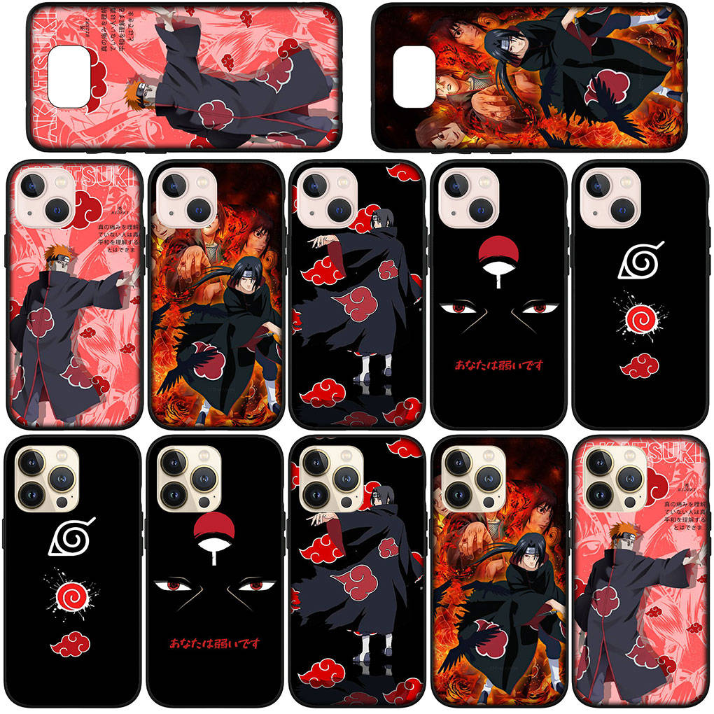 For Samsung Galaxy S24 S23 iPhone 16 15 14 Xiaomi Redmi Note 13 12 11 10Plus 9 Pro Max X XR Phone Case Lovely Pain Akatsuki Naruto OPPO Huawei Cover