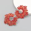 Unique Crystal Sunflower Earrings for Women Large Circle Flower Shape Accessory