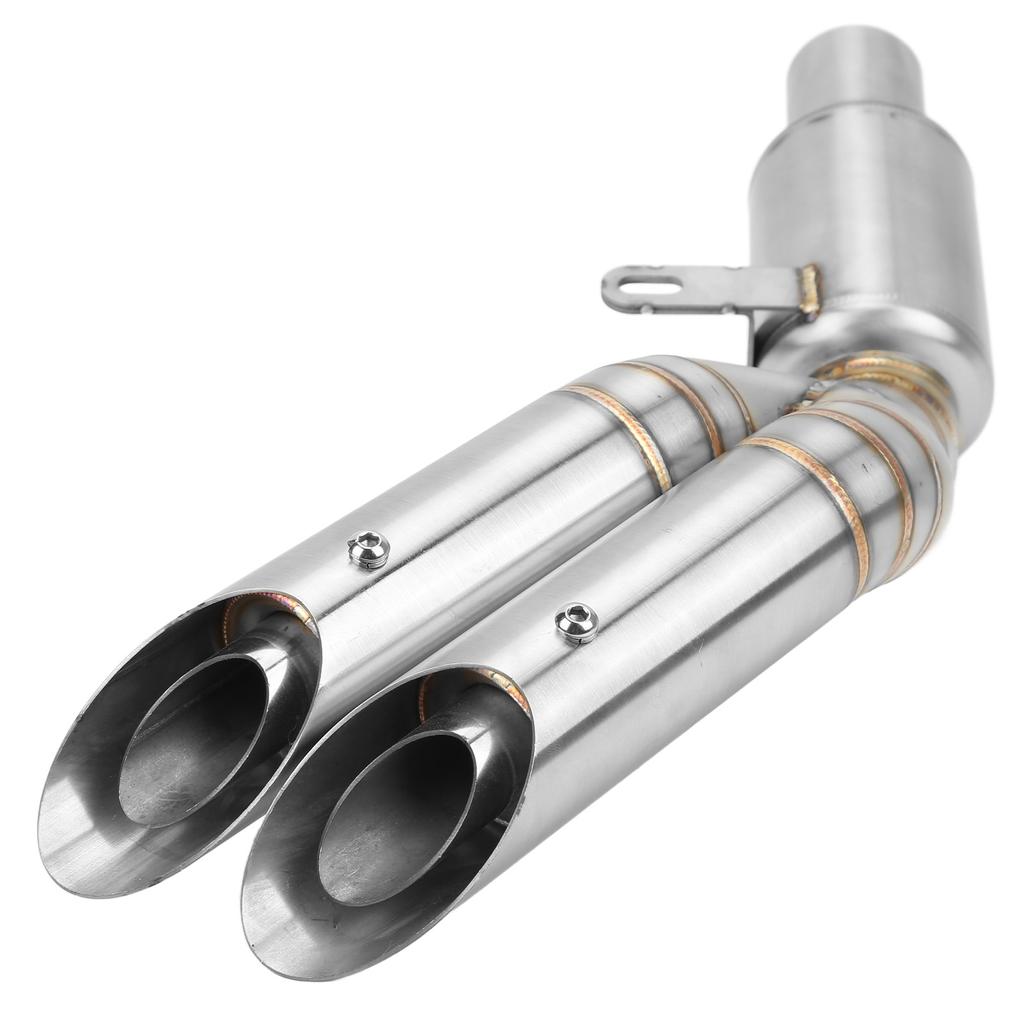Motorcycle Exhaust Middle Link Pipe Doubl Hole Muffler Stainless Steel Replacement for Z800