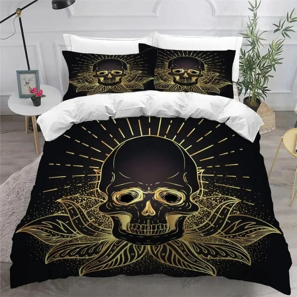 Beauty Gothic Sugar Skull Angels Demons 3D NEW Duvet Cover Pillowcase Bedding Set Adult Boy Bedroom Children Single Double Large