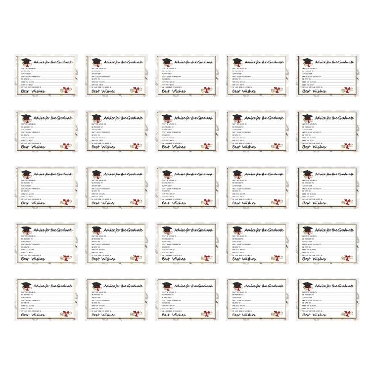 

Graduation Advice Cards Supplies Celebration Party Decors Graduation Wish Cards 1