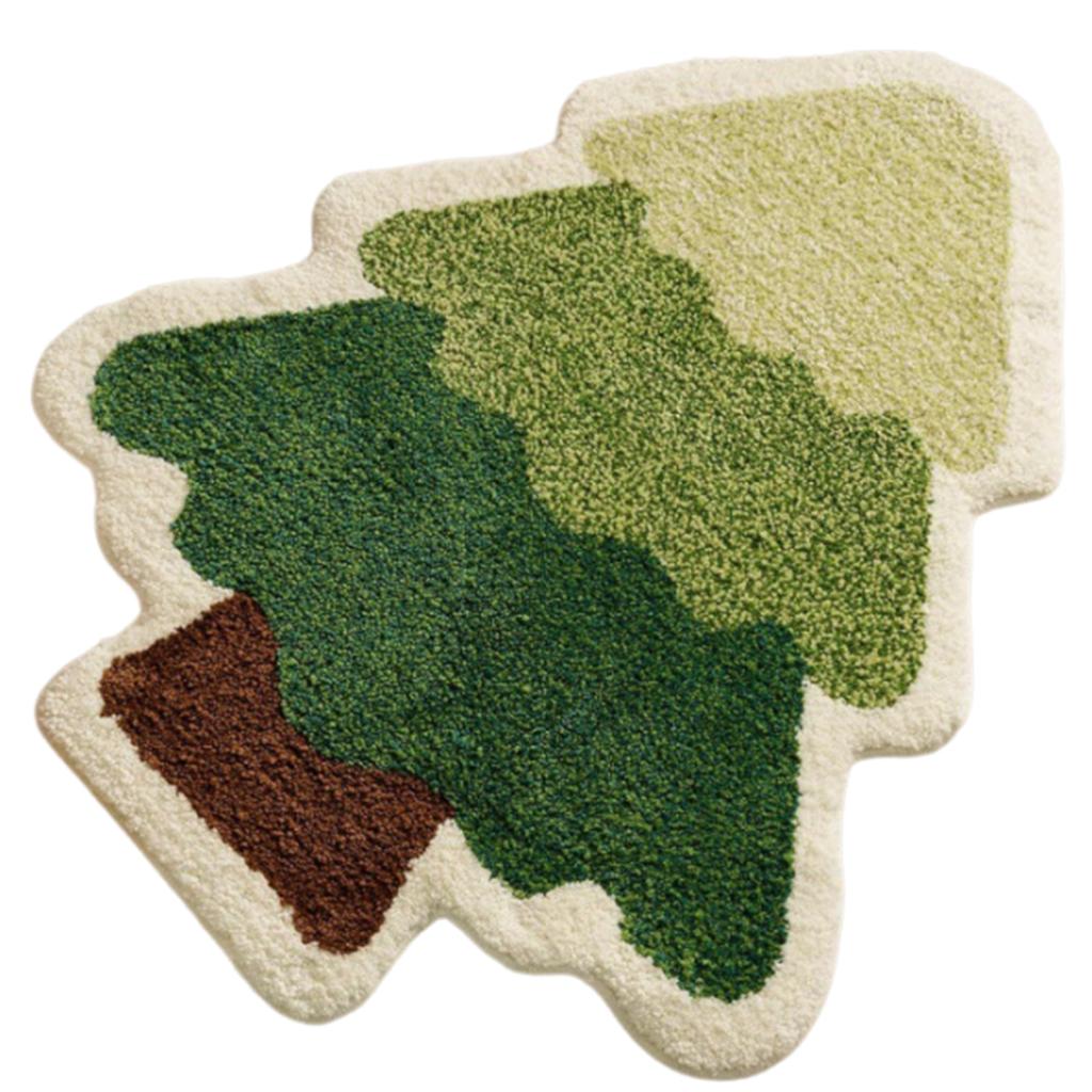 Tree Shape Bath Mat Washable Decorative Bedside Blanket For Kitchen Bathroom