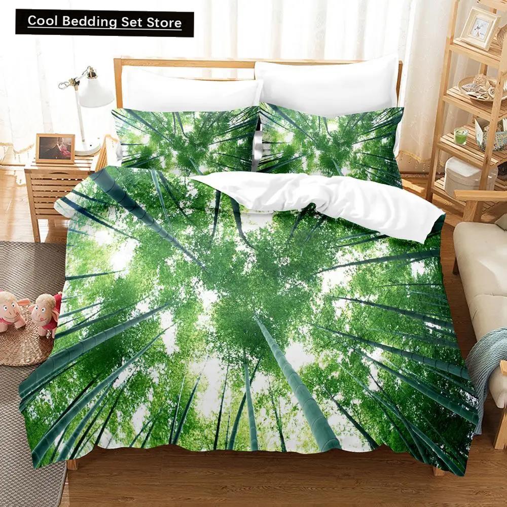 Comforter Natural Landscape Blue Sky Lawn Flower Double Queen King Size 2/3Pcs Polyester For Kids Teens Adults