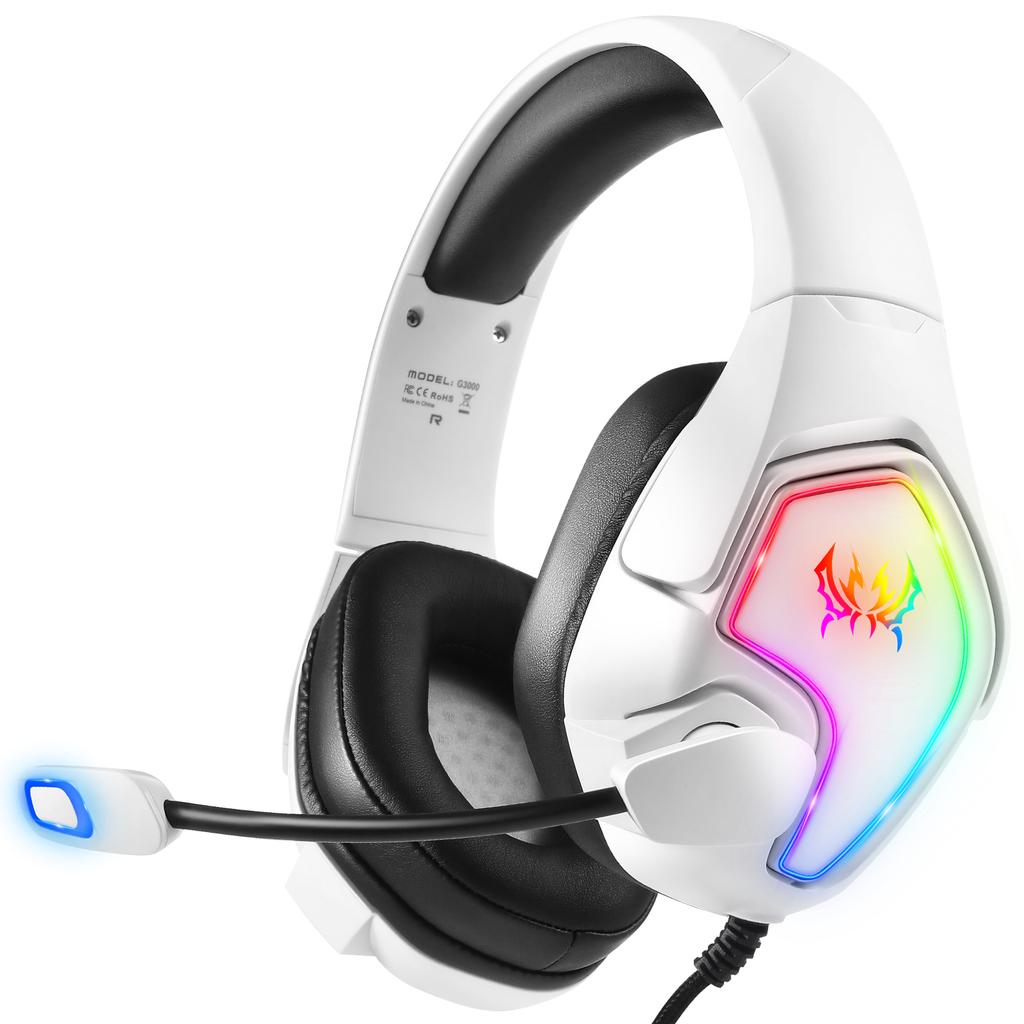 KOTION EACH G3000 For PS4/PS5/PC Gaming Headset RGB Light Wired Headphone with Splitter Cable